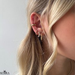 "Flower" 18k forgyldte hoops med blomster