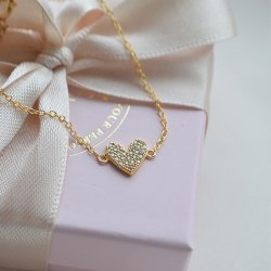 "Juliette" 18 karat forgyldt hjerte armb�nd med sten