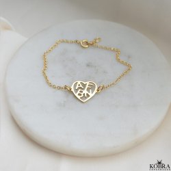 "Soul armbnd i 18k forgyldt - Hndlavet med hjerte og bogstaver