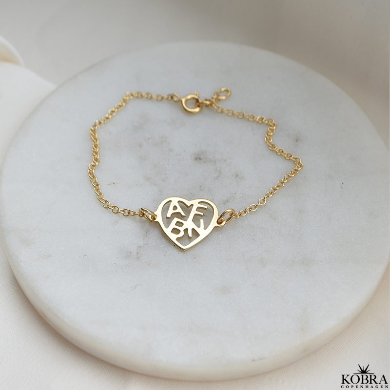 "Soul armbnd i 18k forgyldt - Hndlavet med hjerte og bogstaver
