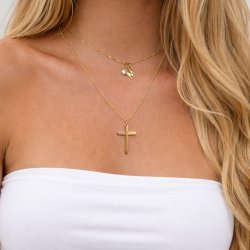 "Free" 18 carat gold plated cross with personal engraving