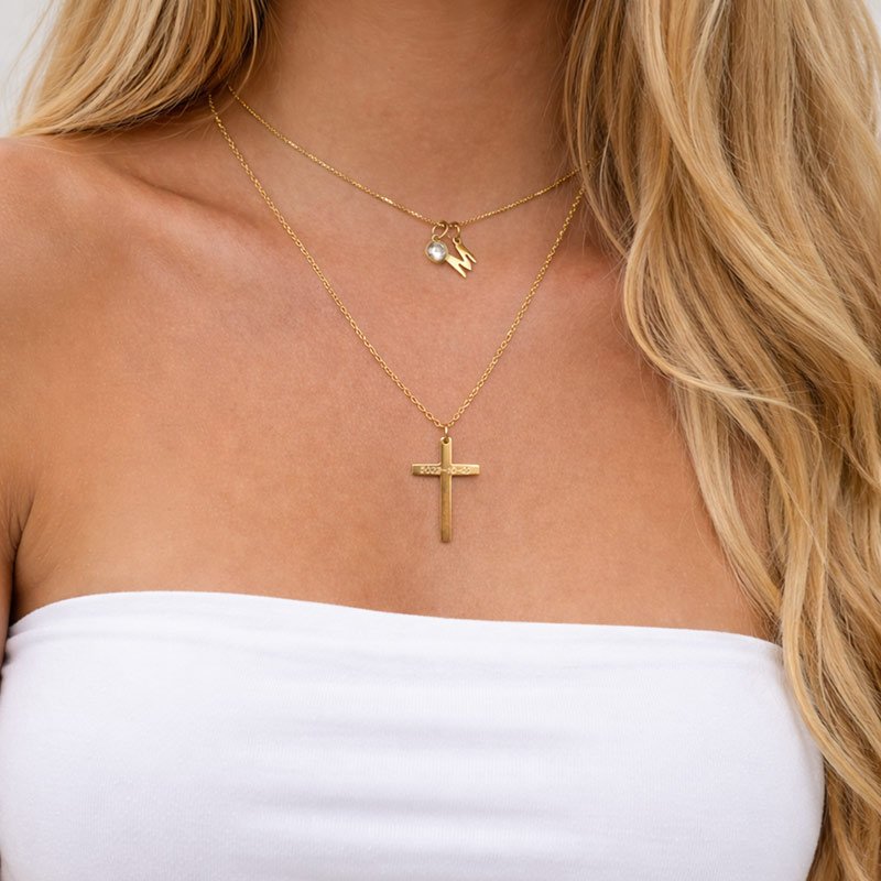 "Free" 18 carat gold plated cross with personal engraving