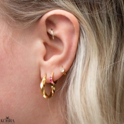 "Autum" 18 karat forgyldte snoet hoops 