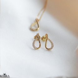 "Infinity Drop"  elegante reringe i 18k forgyldt slv