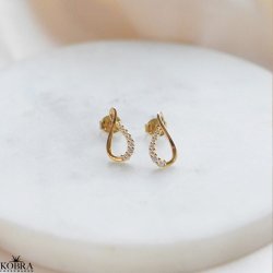 "Infinity Drop"  elegante reringe i 18k forgyldt slv