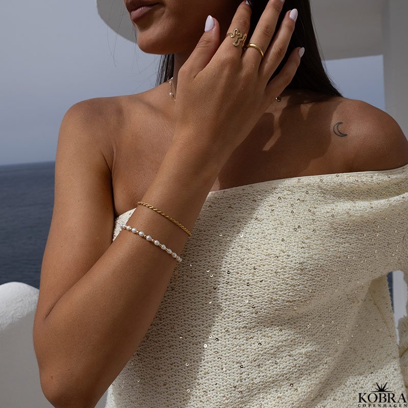 "Nagini" 18 carat gold plated snake ring