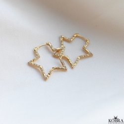 "Stargaze" Star Hoops  18k goldplated Silver