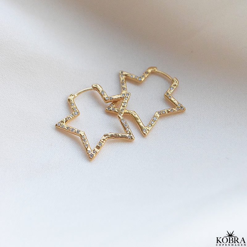 "Stargaze" Star Hoops  18k goldplated Silver