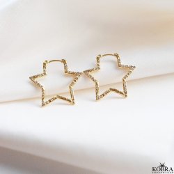 "Stargaze" Star Hoops  18k goldplated Silver