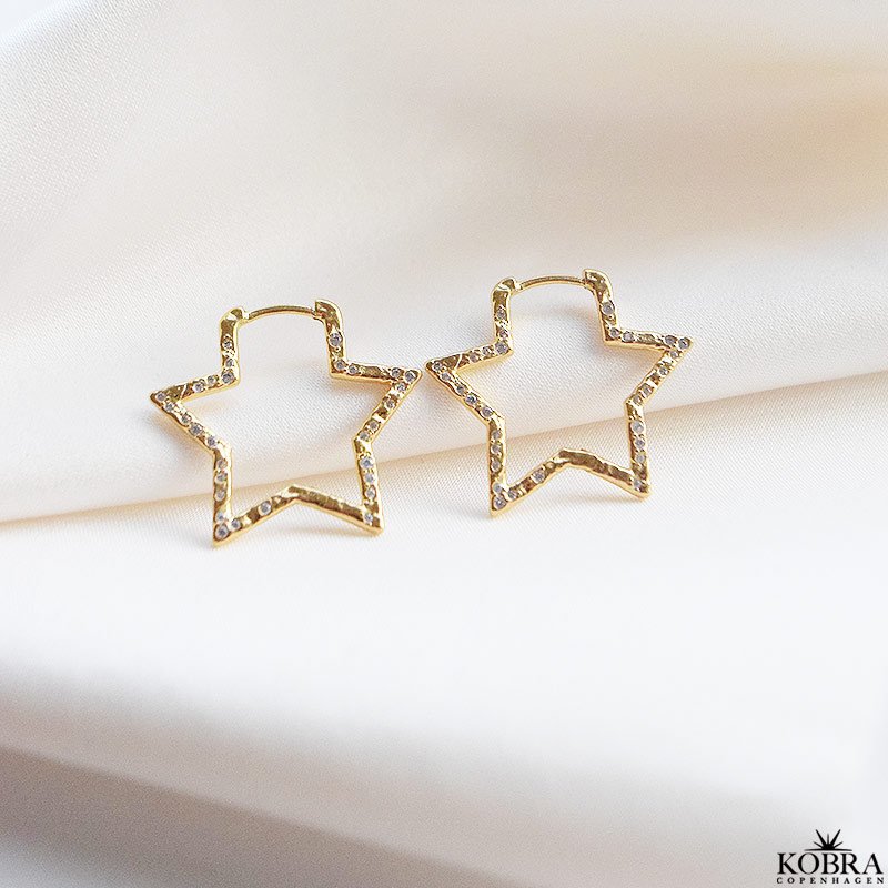 "Stargaze" Star Hoops  18k goldplated Silver