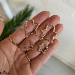 "Stargaze" Star Hoops  18k goldplated Silver
