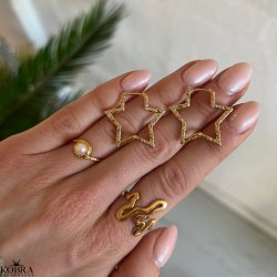 "Stargaze" Star Hoops  18k goldplated Silver