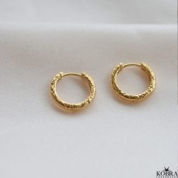 "Levine" 18 karat forgyldte "chrushed" hoops