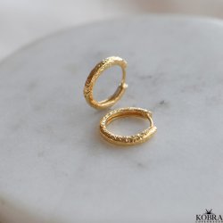 "Levine" 18 karat forgyldte "chrushed" hoops