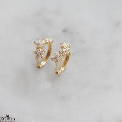 "Flower" 18k forgyldte hoops med blomster