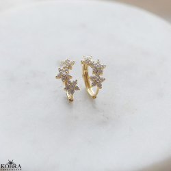 "Flower" 18k forgyldte hoops med blomster
