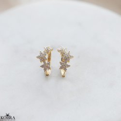 "Flower" 18k forgyldte hoops med blomster
