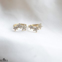 "Flower" 18k forgyldte hoops med blomster