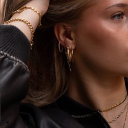 "Izzie" kdereringe i 18k forgyldt slv med stjerner og zirkonia