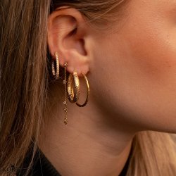 "Manilla" store chunky guld hoops med slange mnster
