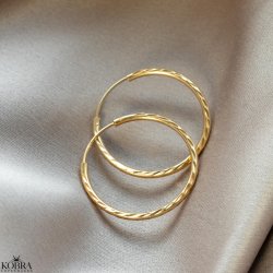 "Maisy" 18 karat forgyldte diamanteret hoops (25mm)