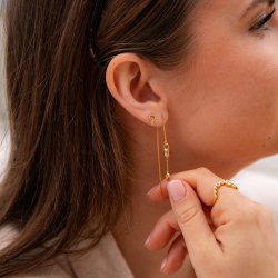 "Lindsey" 18 karat forgyldte �retr�de med sten