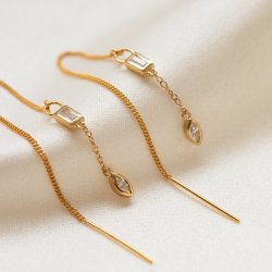 "Lindsey" 18 karat forgyldte �retr�de med sten