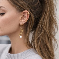 "Vera" Classic zirconia hoops - Mini, Small or Medium 18k gold plated