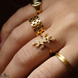 "Melbourne" guld ring med mnster