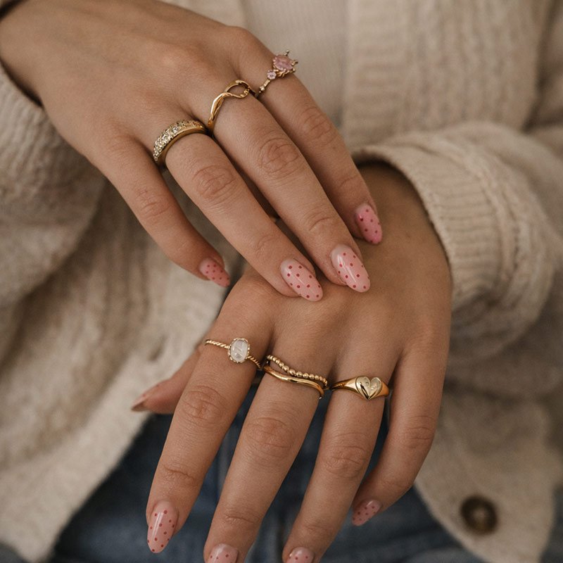 "Zoe" wavy gold ring