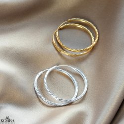 "Maisy" 18 karat forgyldte diamanteret hoops (25mm)