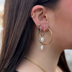 "Sugar" 18 carat gold plated earrings with real freshwater pearls