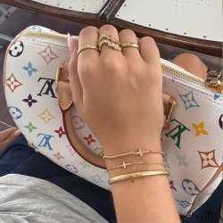 "Enna" gold cross bracelet with balls