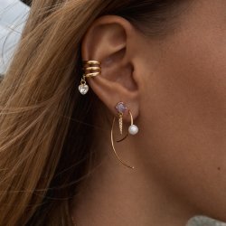 "Cilja" gold earrings with purple stones