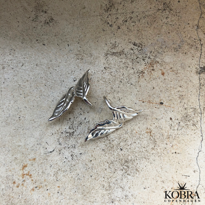 "Lavender" bladformet earcuff i sterling slv