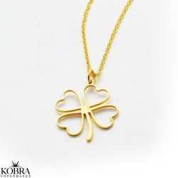 "Fortuna" 18 karat forgyldt firkløver halskæde