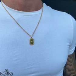 "Tarot" 18 karat forgyldt halskde til mnd med gravering (Large)