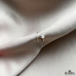 "Genie" guld earcuff med sten