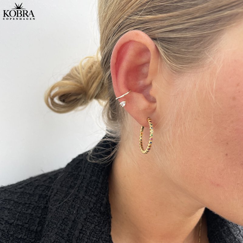 "Genie" guld earcuff med sten