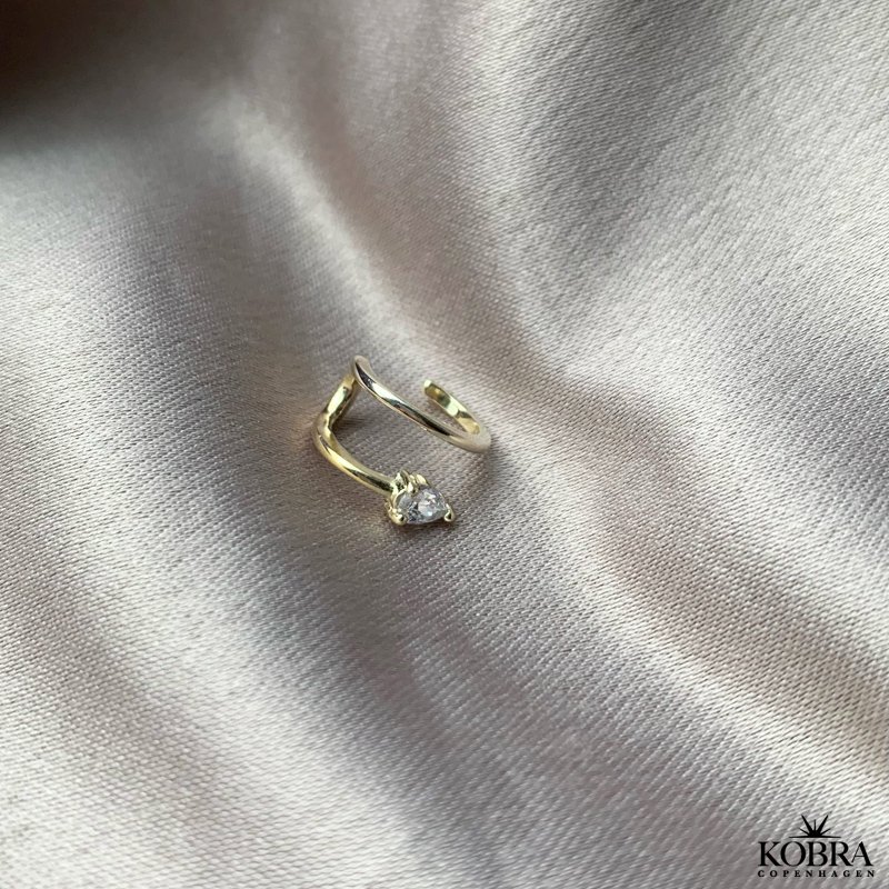"Genie" guld earcuff med sten