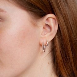 "Gina" enkle medium hoops i slv