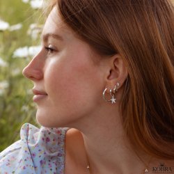 "Gina" enkle medium hoops i slv