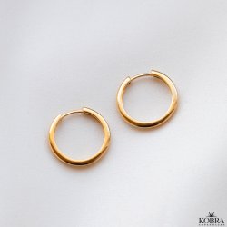 "Gina" enkle medium hoops i guld