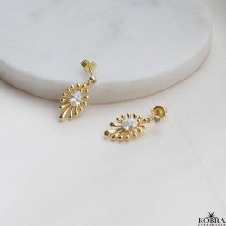 "GOLD SPLASH" gold earrings with stones
