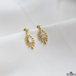 "GOLD SPLASH" gold earrings with stones