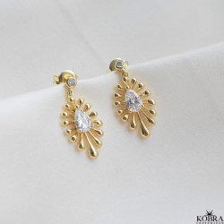"GOLD SPLASH" gold earrings with stones
