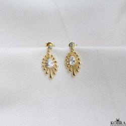 "GOLD SPLASH" gold earrings with stones