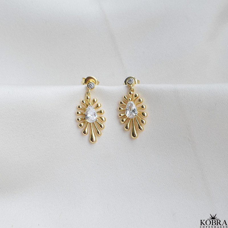 "GOLD SPLASH" gold earrings with stones