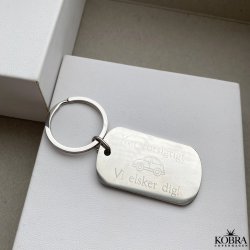 Nøglering i stål med gravering