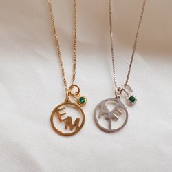 "Poise" Birthstone i s�lv eller forgyldt